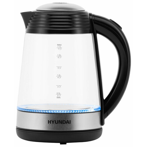 Чайник электрический Hyundai HYK-G3803 17л 2200Вт черныйсеребристый корпус стекло 328900₽