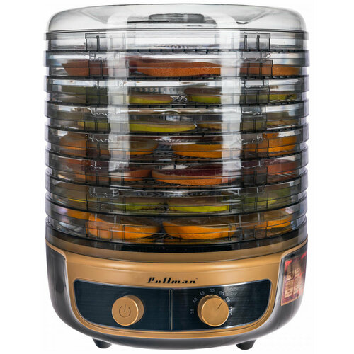 Сушилка для овощей 3в1 Pullman с функциями приготовления йогурта и десертов PL-2280 черно-золотой 869900₽