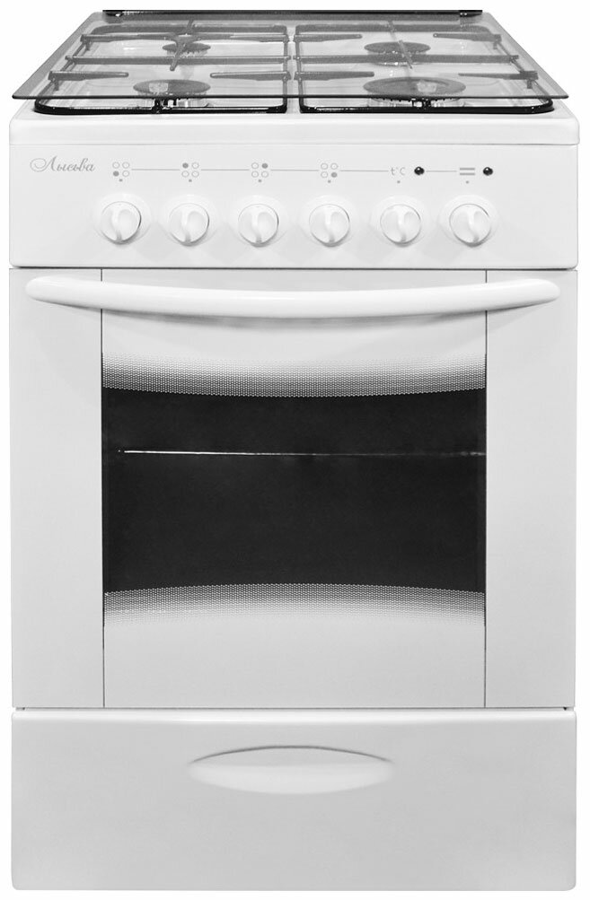 Комбинированная плита Лысьва ЭГ 4к01 МС-2у белая, со стеклянной крышкой - фото №1
