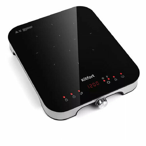 Плита Индукционная Kitfort КТ-148 черныйсеребристый стеклокерамика настольная 828000₽