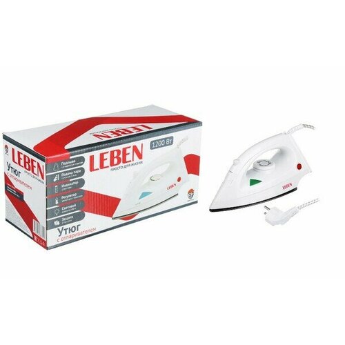 Утюг электр 1200W с отпар подошва тефлон подача пара 7грмин 249-005Leben 167900₽