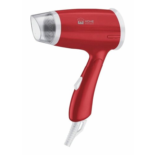 Фен для волос Хоум Элемент HE-HD319 с защитой от перегрева красный 2 температурных режима 2 мощности 1 насадка 1400Вт шнур 155м для укладки 94000₽