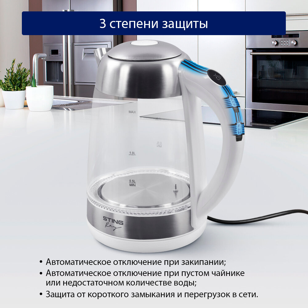 фото Электрический чайник STINGRAY ST-KT3001A белый
