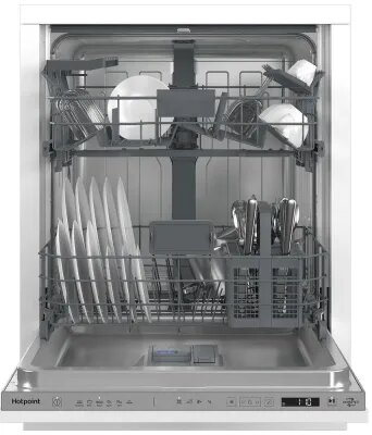 Встраиваемая посудомоечная машина Hotpoint HI 4D66 DW, 60 см, серый - фотография № 2