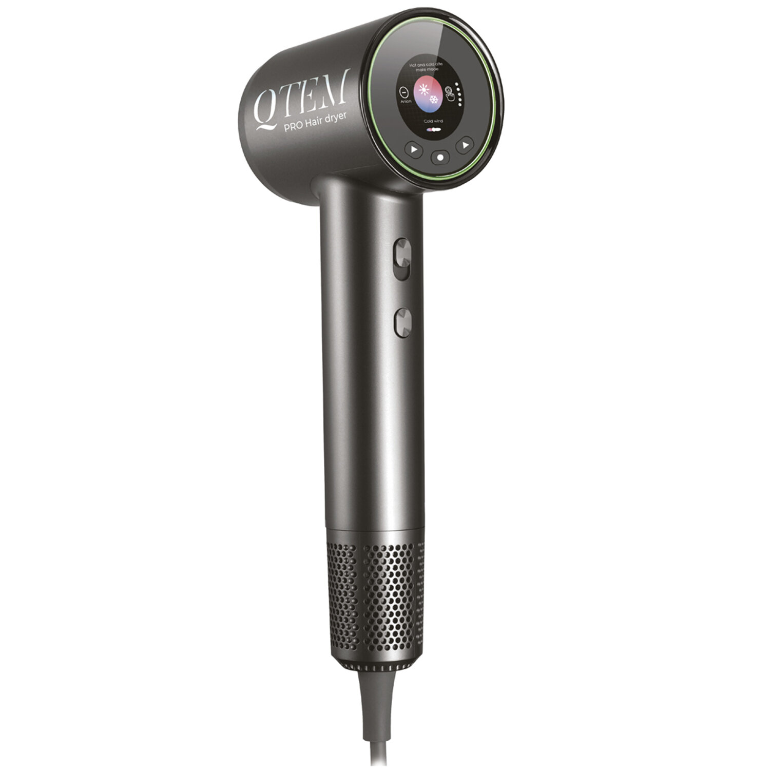 Qtem Фен Touch Sensing Hair Dryer, темно-серый, 1 шт (Qtem, Pro Tools) - фото №1