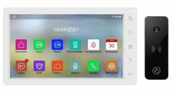 Tantos Amelie HD M SE (белый) и iPanel 2 HD + (черная) (комплект многофункционального домофона 7" HD)