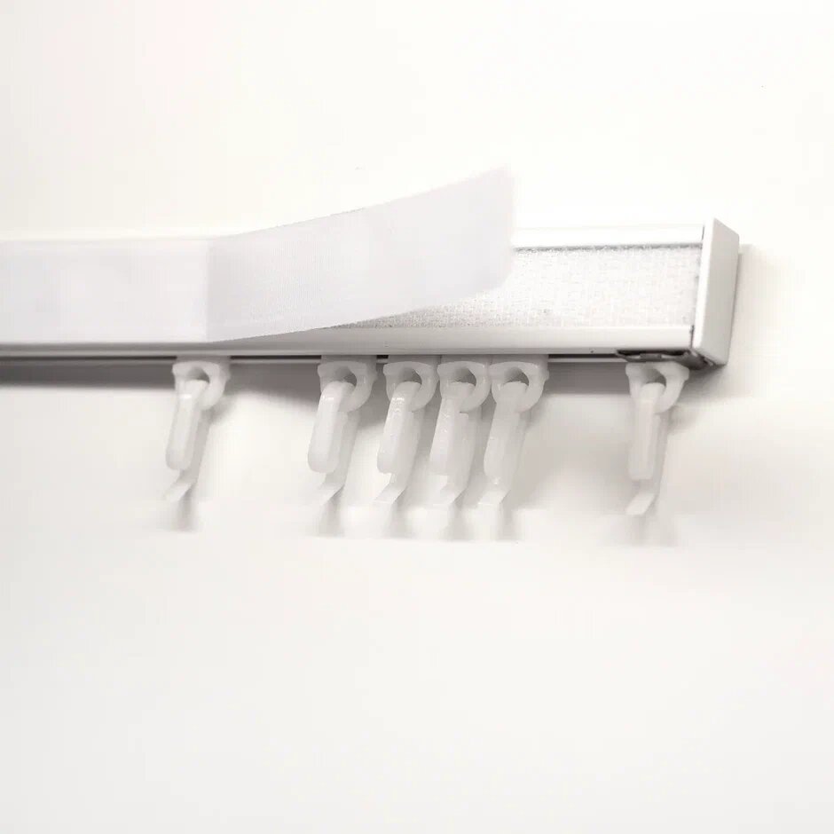 Карниз однорядный алюминиевый с липучкой басон (стеновое и потолочное крепления) 280 см