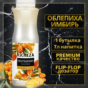 Концентрат Основа для приготовления напитков Richeza Ричеза Облепиха-Имбирь, натуральный концентрат для чая, коктейля, смузи, лимонада, 1 кг.