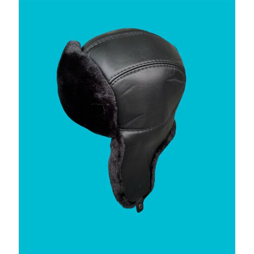 фото Шапка ушанка , размер 58, черный китай