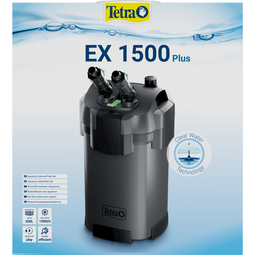Фильтр внешний Tetra EX1500 plus, 1900л/ч, 17,5Вт на 300-600л