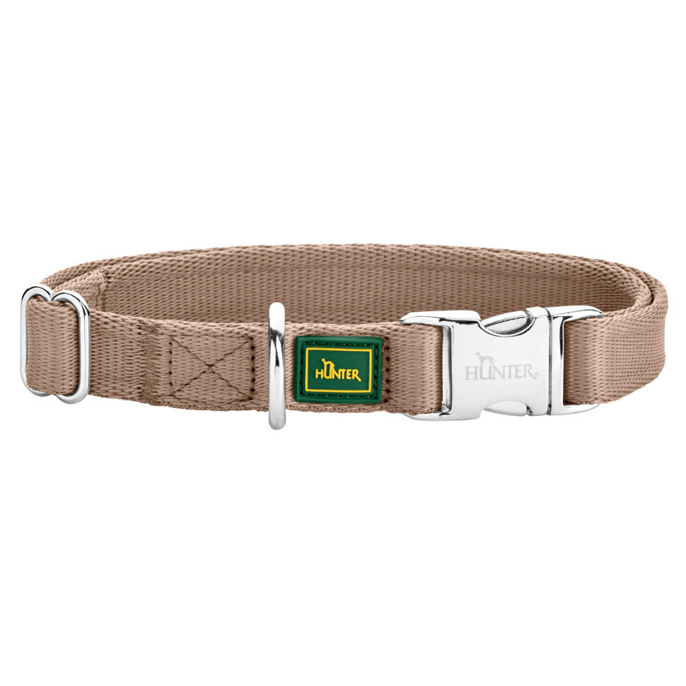 фото Hunter ALU-Strong Inari ошейник для собак, S (30-45 см), нейлон с металлической застежкой, бежевый