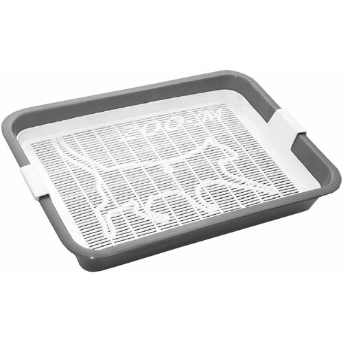 Туалет для кошек ZooM c сеткой малый серый 24 х 33 х 5 см 1 шт 278₽