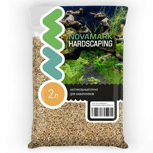 грунт для аквариума novamark hardscaping светлый песок 0 4 0 8 мм river light 2л Грунт для аквариума NOVAMARK HARDSCAPING Светлый песок 2,0-5,0 мм (River Light), 2л