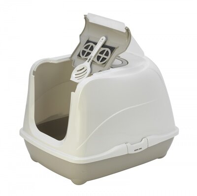 Moderna Туалет-домик Jumbo с угольным фильтром 57х44х41см теплый серый (Flip cat 57 cm) MOD-C240-330-B | Flip cat 57 cm 1,7 кг 24645. сер2 (1 шт)