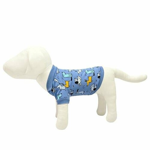 Футболка-поло для собак OSSO - Барбосики, размер 35, цвет синий, 1 шт. мужская футболка собака абстракция l синий