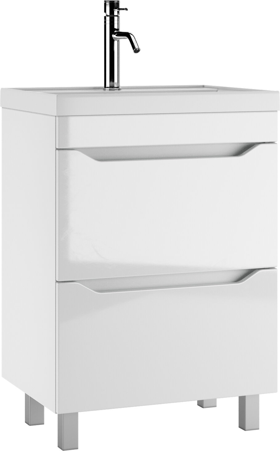 фото Тумба под умывальник "Bazis 60" Ева с двумя ящиками В2 Айсберг