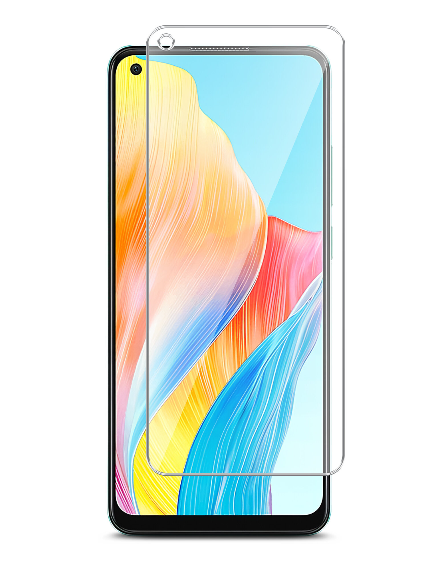 Защитное стекло для OPPO A78 4G (оппо А78 4г) на Экран, (гибридное: пленка+стекловолокно), прозрачное тонкое Hybrid Glass, Brozo