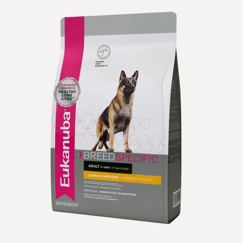 Изображение товара Eukanuba Dog Adult корм для собак породы немецкая овчарка Курица и индейка, 10 кг.