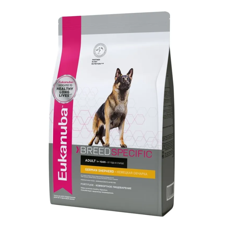 Eukanuba Dog Adult корм для собак породы немецкая овчарка Курица и индейка, 10 кг.