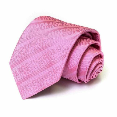 фото Галстук moschino, натуральный шелк, в полоску, для мужчин, розовый