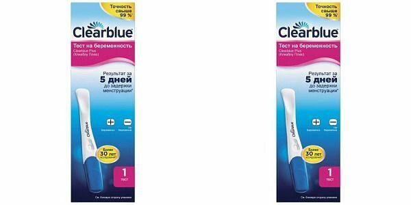 Clearblue Тест на беременность Plus, 2 шт