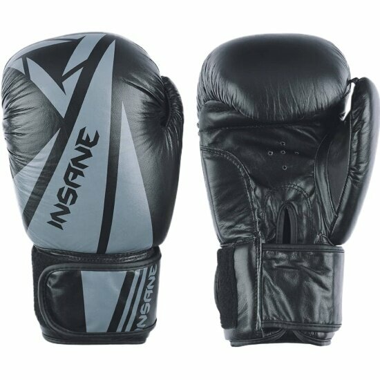 Перчатки боксёрские Insane ARES IN22-BG300, кожа, черный, 10 oz