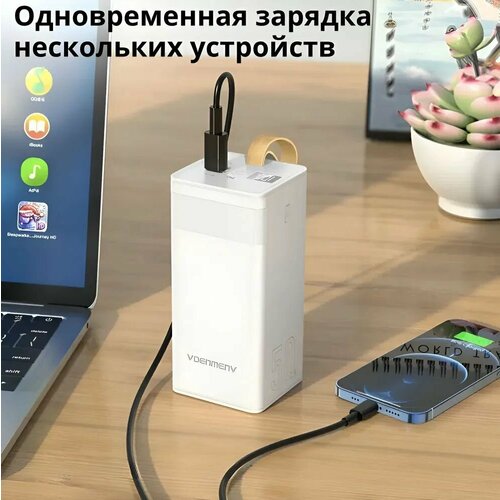 Портативная зарядная станция для смартфонов и другой техники пауэрбанк Power bank 40000 Mah цвет белый 279000₽