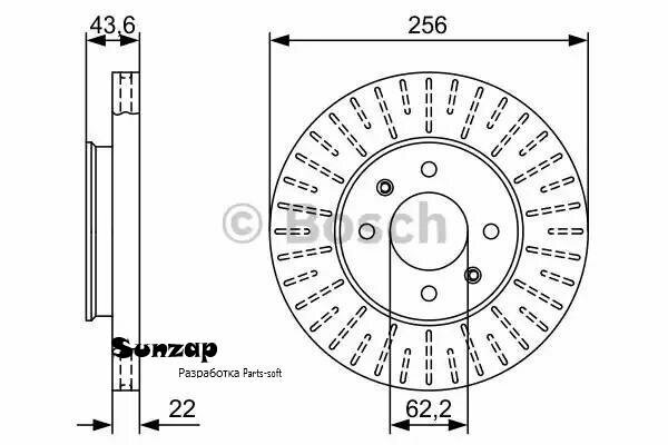 BOSCH 0986479V96 Диск тормозной передний HYUNDAI SOLARIS, KIA RIO III 0986479V96