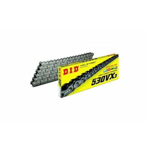 фото Цепь vx3 530 b&b 114 звеньев с замком-заклепкой, черная did