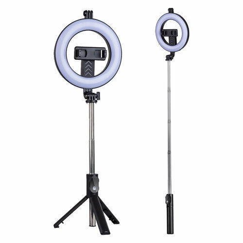 Кольцо-лампа для селфи NoName P20D Bluetooth, чёрный кольцевая селфи лампа led rgb 26 см настольная цветная с держателем для телефона и селфи bluetooth пультом