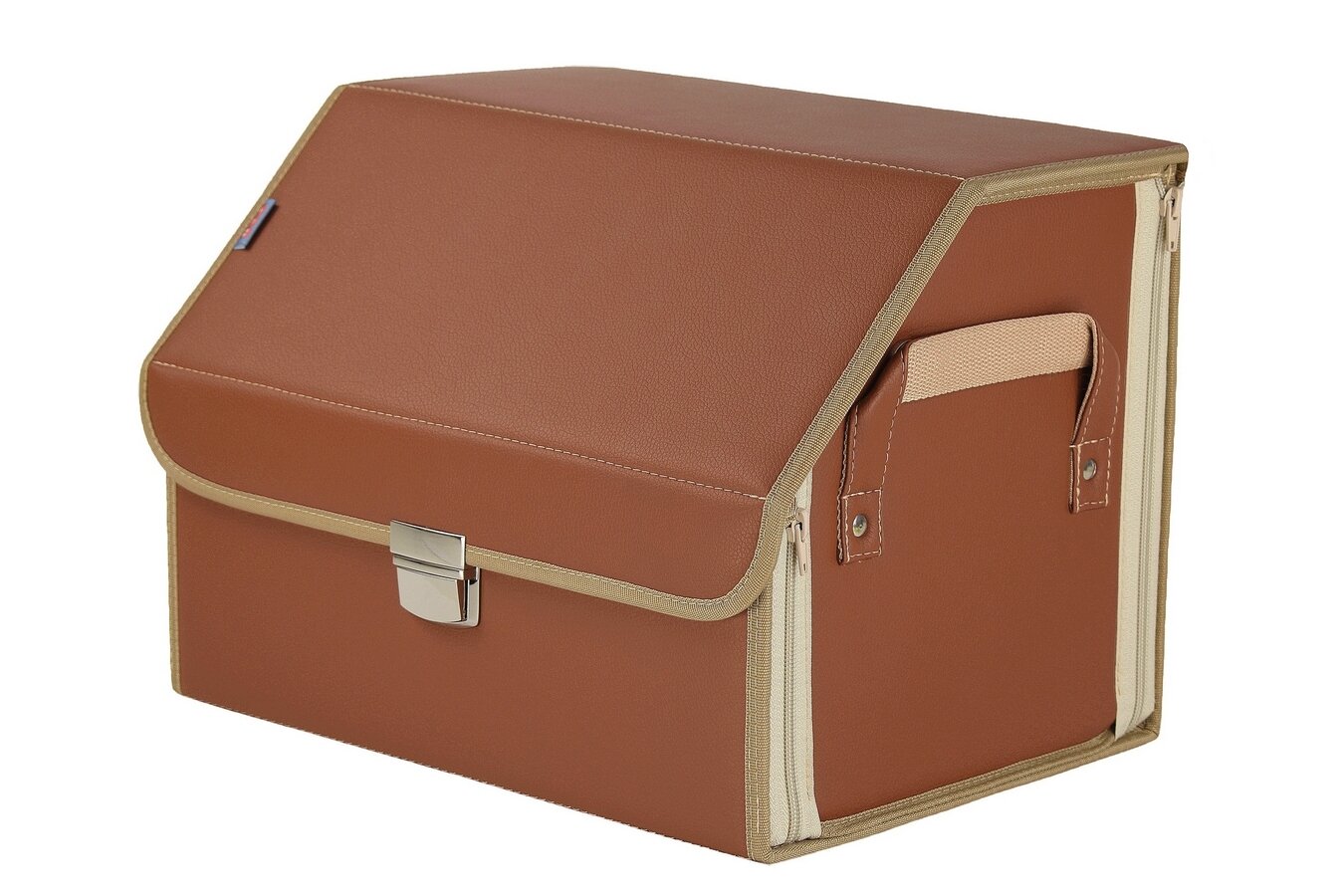 Органайзер-саквояж в багажник "Союз Премиум" (размер M). Цвет: светло-коричневый.