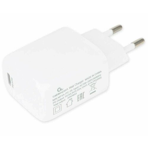 Сетевое зарядное устройство Cablexpert MP3A-PC-29, PD20W, QC3.0 белый