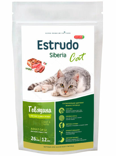 Сухой корм Estrudo Siberia Cat (Говядина) д/кошек 400 г