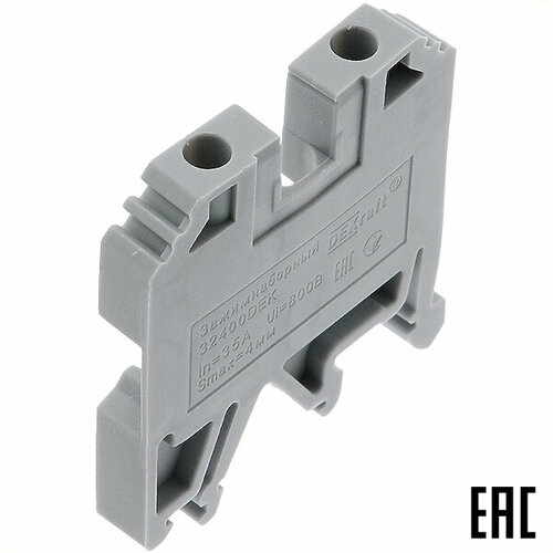 Клемма ЗН101-4-35A-07 винтовая 32400DEK серая 4мм2 35А 800В ширина 6,5мм DEKraft