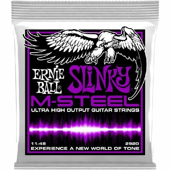 Струны Ernie Ball M-STEEL Power Slinky, для электро-гитары