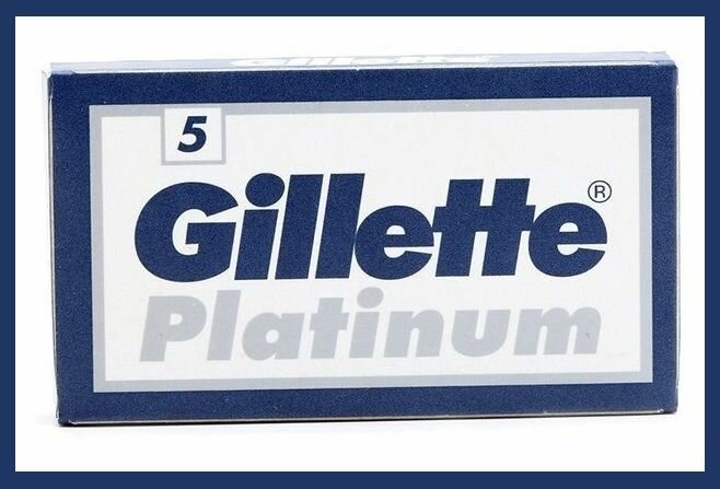 Лезвия двухсторонние для бритвы Gillette "Platinum", классические, для T-образных бритв и шаветок, 5 шт.