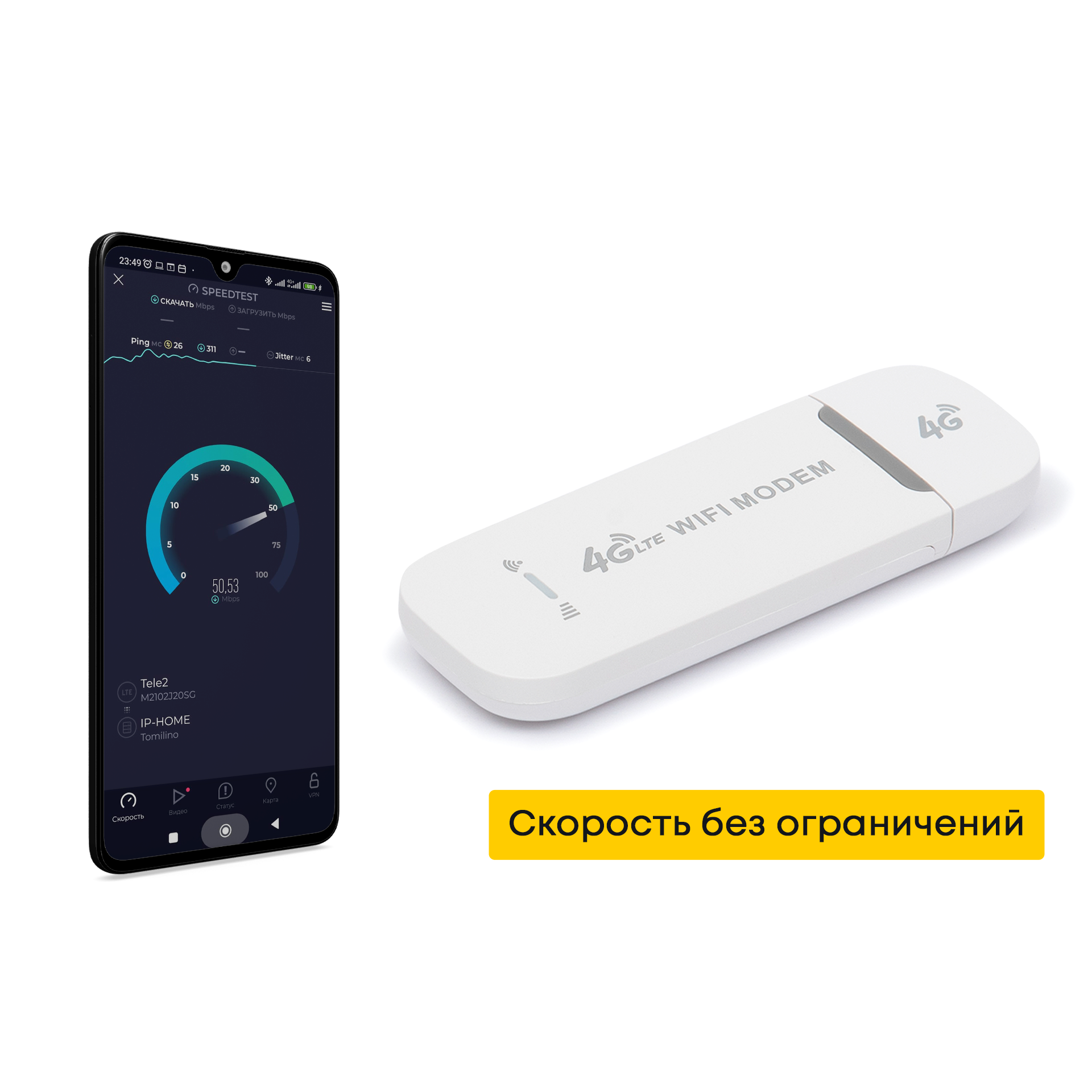 Модем 4G WiFi с сим картой 300ГБ Билайн