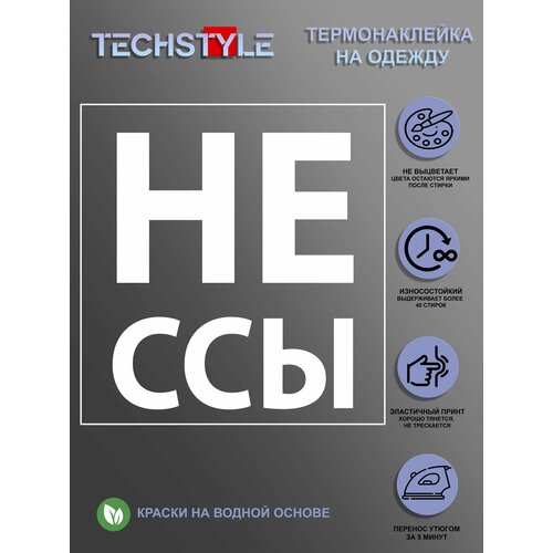 Термонаклейка на одежду/Термопринт TechStyle/DTF наклейка для одежды Не ссы