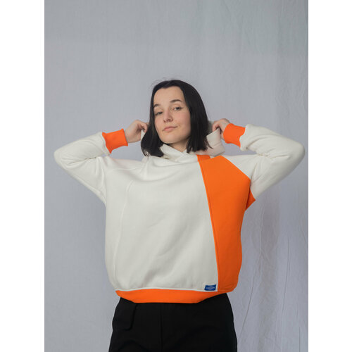 фото Толстовка стильновъ, размер 44/52, белый, оранжевый