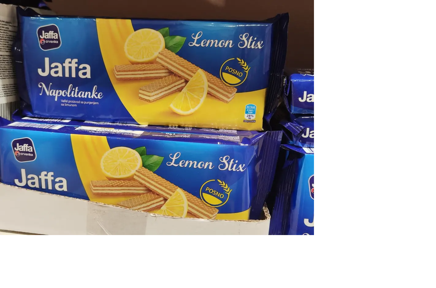 Jaffa Napolitanke Lemon, 14шт. х 160гр. / Вафли с лимонной начинкой - фотография № 3