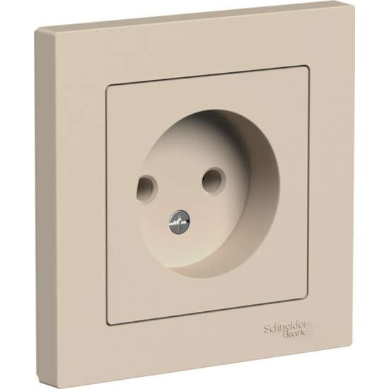 Розетка Systeme Electric (schneider Electric) AtlasDesign без заземления, 16А, в сборе, Песочный, ATN001240