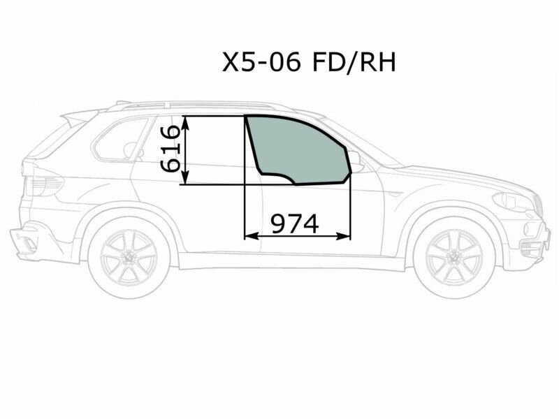 Стекло Переднее Правое Опускное Bmw X5 E70 06-13 XYG арт. X5-06 FD/RH