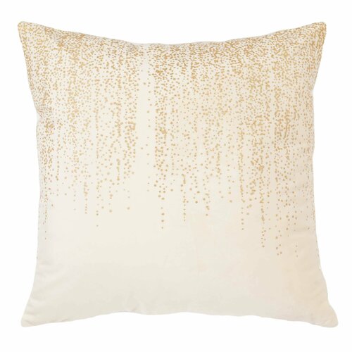 (W)Подушка декоративная, 45х45 см, вельвет, молочная, Золотистые блестки, Sparkle