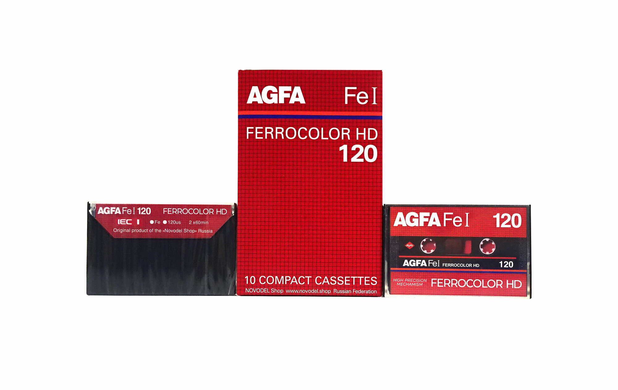 Аудиокассеты AGFA FeI 120 FERROCOLOR HD в коробке 10 шт.