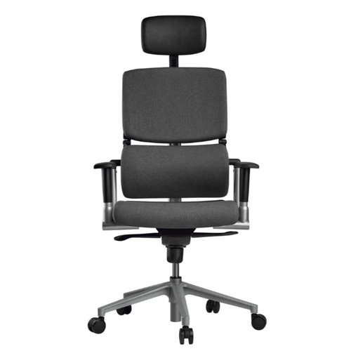 Кресло эргономичное SCHAIRS MENCHES MЕN-101L каркас / база silver, ткань ID60GY серая