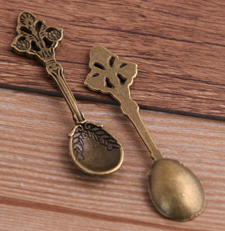 Металлическая подвеска "Винтажная ложечка" бронза, размер 60*16 мм, 2 шт