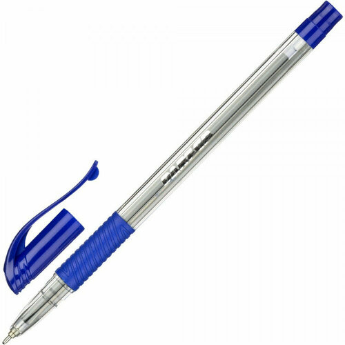 Ручка шариковая прозрачный корпус (Unimax) Dart GP резиновый упор, синий, 0,7мм, масло арт.722470. Количество в наборе 12 шт.