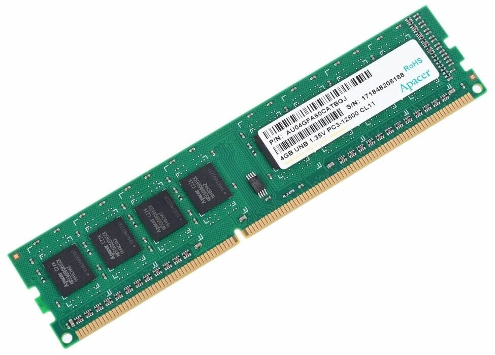 Оперативная память Apacer DG.04G2K. KAM DDR3L 1600MHz 4ГБ DIMM 240pin