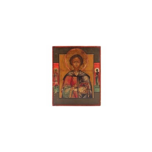 икона живописная пантелеимон 10х13 Икона Пантелеимон 14,5х17,5 19 век #166911
