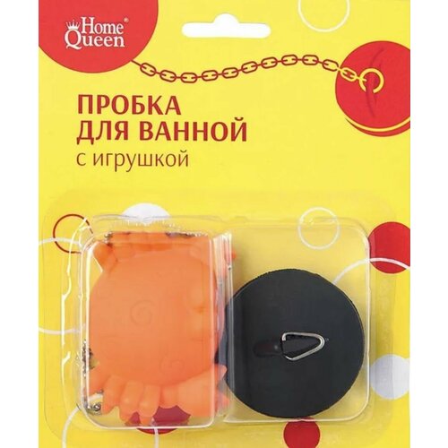Пробка для ванны с игрушкой Крабик, цвет оранжевый
